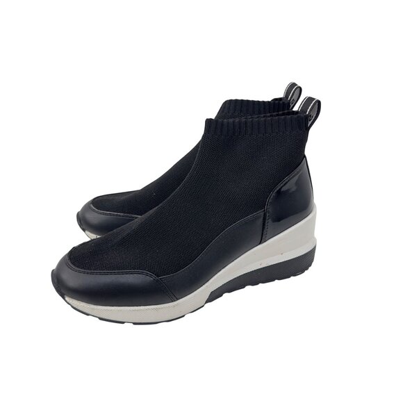 Michael Kors Womens SZ 7 Slip-On Stretch Knit Sock High Top Sneakers Black - Picture 10 of 16